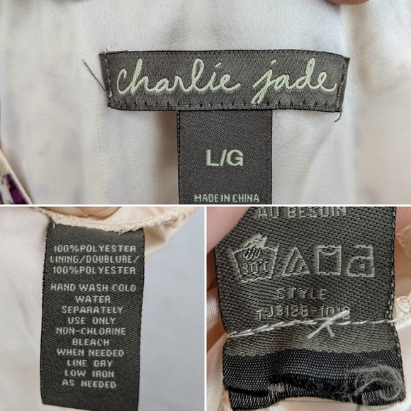 Anthropologie Womens Geometric Print Maxi Dress Size L Spaghetti Strap Tie Waist - Picture 11 of 11